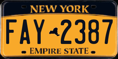 NY license plate FAY2387