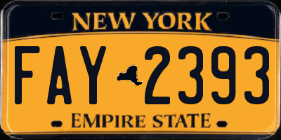 NY license plate FAY2393