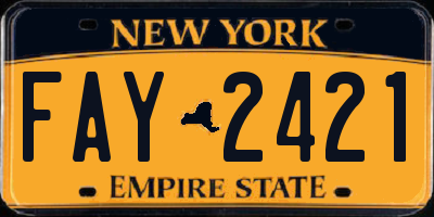 NY license plate FAY2421