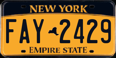 NY license plate FAY2429