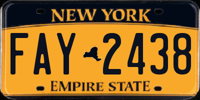 NY license plate FAY2438