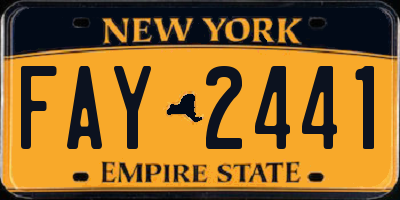 NY license plate FAY2441