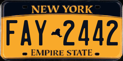 NY license plate FAY2442