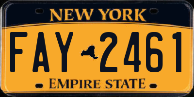 NY license plate FAY2461