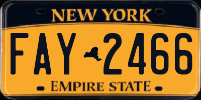 NY license plate FAY2466