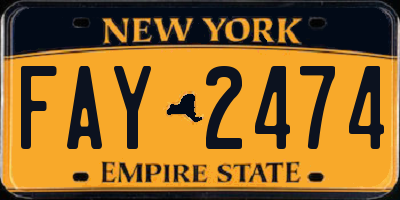 NY license plate FAY2474