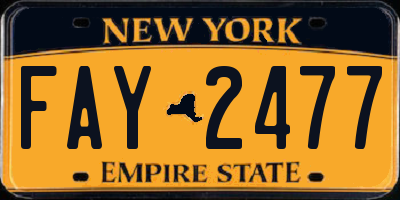 NY license plate FAY2477