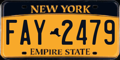NY license plate FAY2479