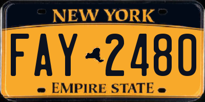 NY license plate FAY2480