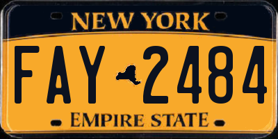 NY license plate FAY2484