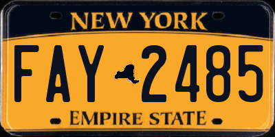 NY license plate FAY2485