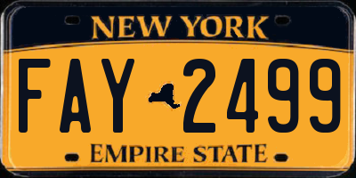 NY license plate FAY2499