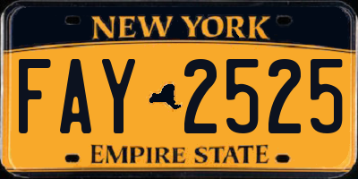 NY license plate FAY2525