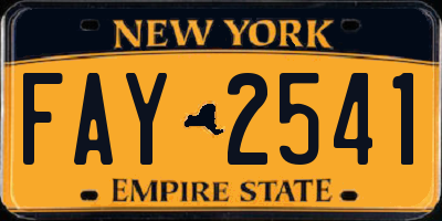 NY license plate FAY2541