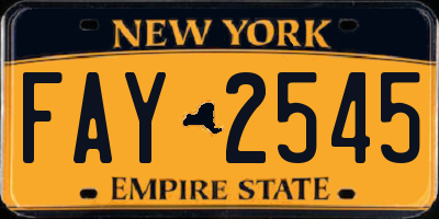 NY license plate FAY2545