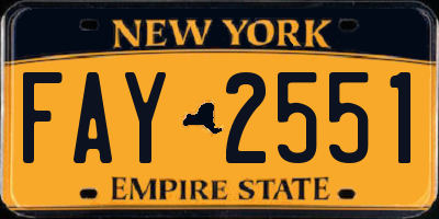 NY license plate FAY2551