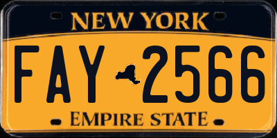 NY license plate FAY2566