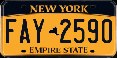 NY license plate FAY2590