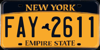 NY license plate FAY2611