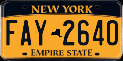 NY license plate FAY2640