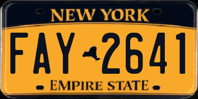 NY license plate FAY2641