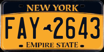 NY license plate FAY2643