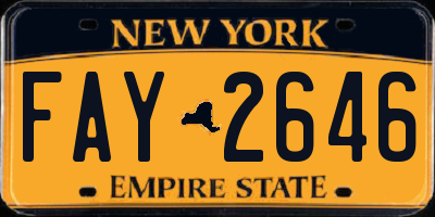 NY license plate FAY2646