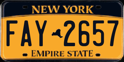 NY license plate FAY2657