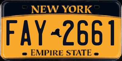NY license plate FAY2661