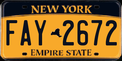 NY license plate FAY2672
