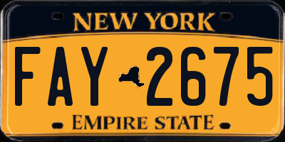NY license plate FAY2675