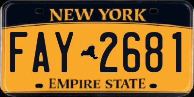 NY license plate FAY2681