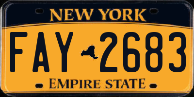 NY license plate FAY2683