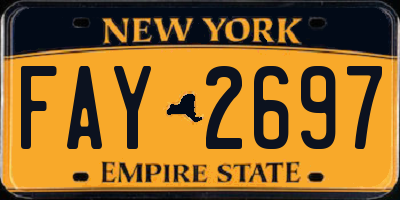 NY license plate FAY2697