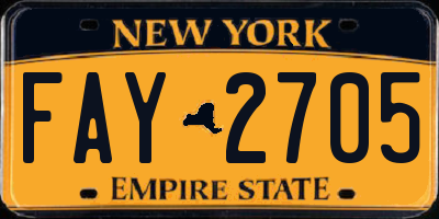 NY license plate FAY2705