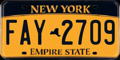NY license plate FAY2709