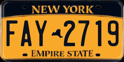 NY license plate FAY2719