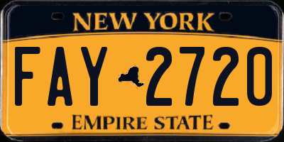 NY license plate FAY2720