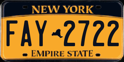 NY license plate FAY2722