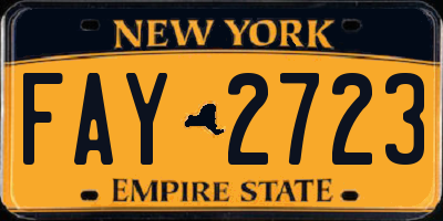 NY license plate FAY2723