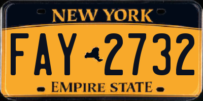 NY license plate FAY2732