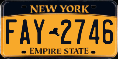 NY license plate FAY2746