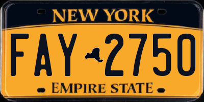 NY license plate FAY2750