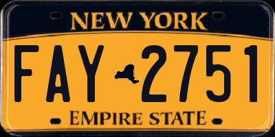 NY license plate FAY2751