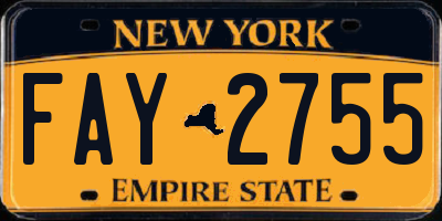 NY license plate FAY2755