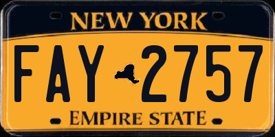 NY license plate FAY2757