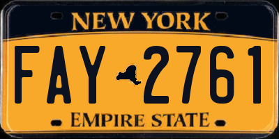 NY license plate FAY2761