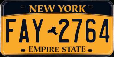 NY license plate FAY2764