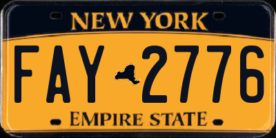 NY license plate FAY2776