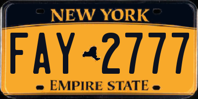 NY license plate FAY2777